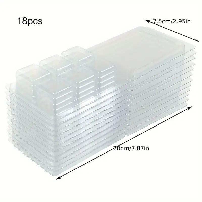 6/18/48Pcs Wax Melt Molds,Aromatherapy Candle Making Silicone Mold PVC Flip Plastic Box Square Paraffin Packing Box