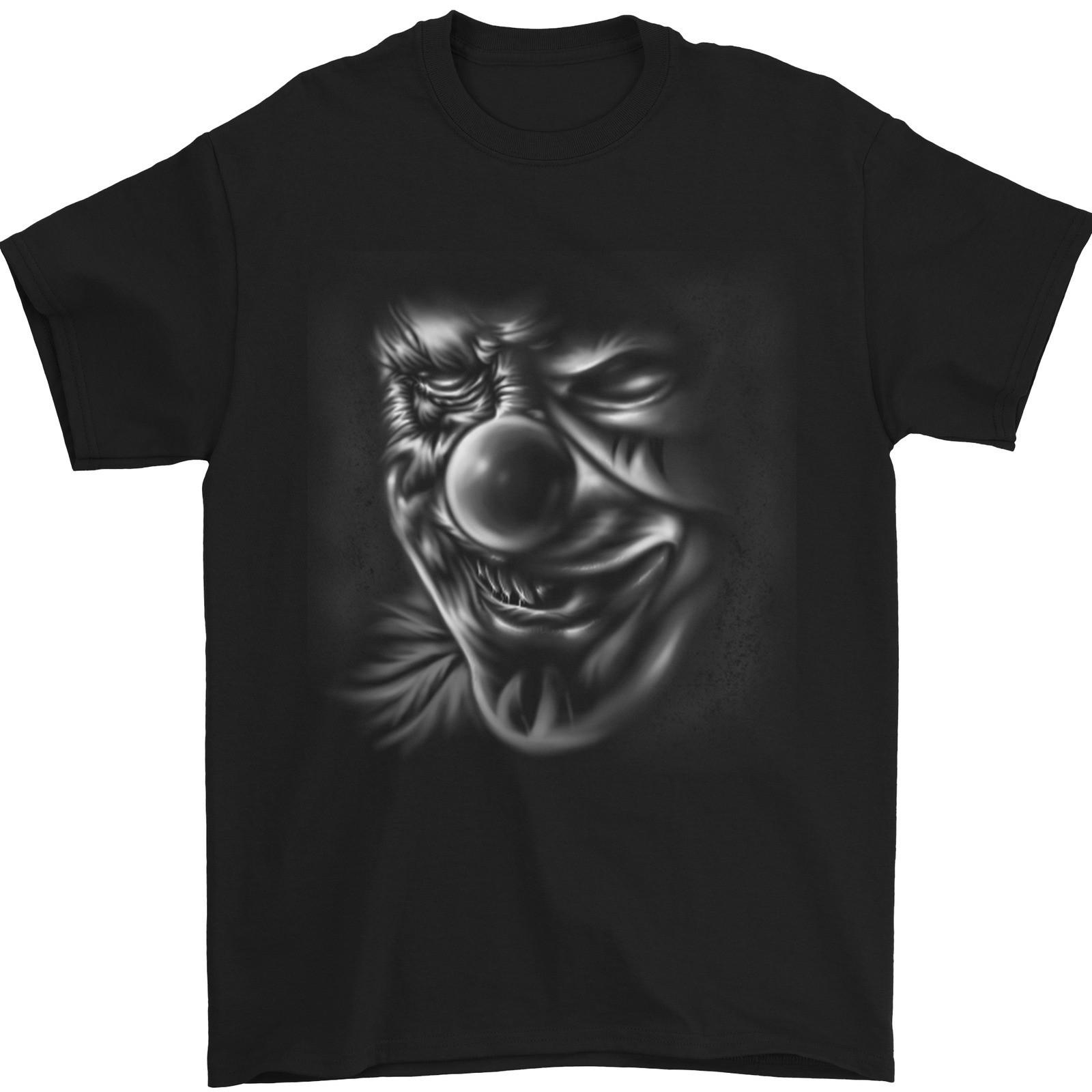 Evil Clown Face Demon Skull Halloween Mens T-Shirt 100% Cotton S
