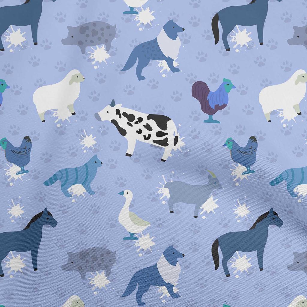 oneOone Georgette Viscose Arctic Blue Fabric Animals Sewing Craft Projects Fabric Prints By Yard 42 Inch