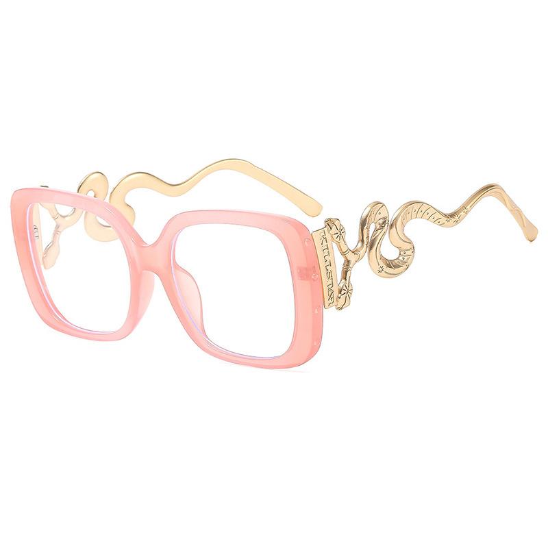 

Big Frame Square Snake Serpentine Big Frame Color Shift Reading Glasses Women Anti Blue Light Hyperopia Prescription Lens Eye Wear W35744WW-3.5