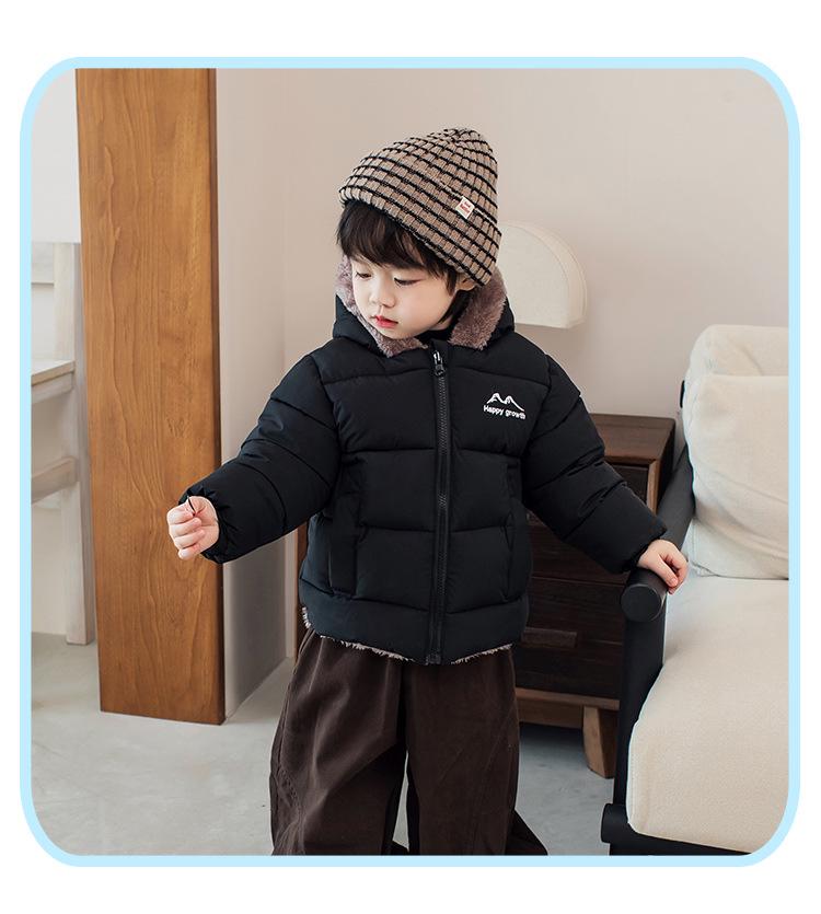 878 Zimowa Dziecięca Dwustronna Kurtka z Podszewką z Polaru dla Chłopców i Dziewcząt - Ciepła Bawełniana Kurtka Średniej do Dużej Długości