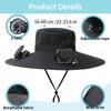 Outdoor Summer Sun Hat With 2 Solar Fan Large Wide Brim Sun Protection Hat For Outdoor Fishing Hiking Camping Travel Cooling Cap