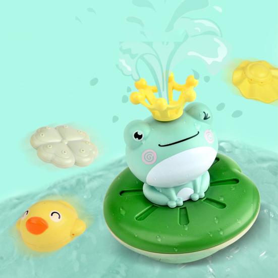 Frog Water Spray Toy for Kids Outdoor Water Play Pump with 4 Spray Heads Safe Water Squirt Toy for Toddlers