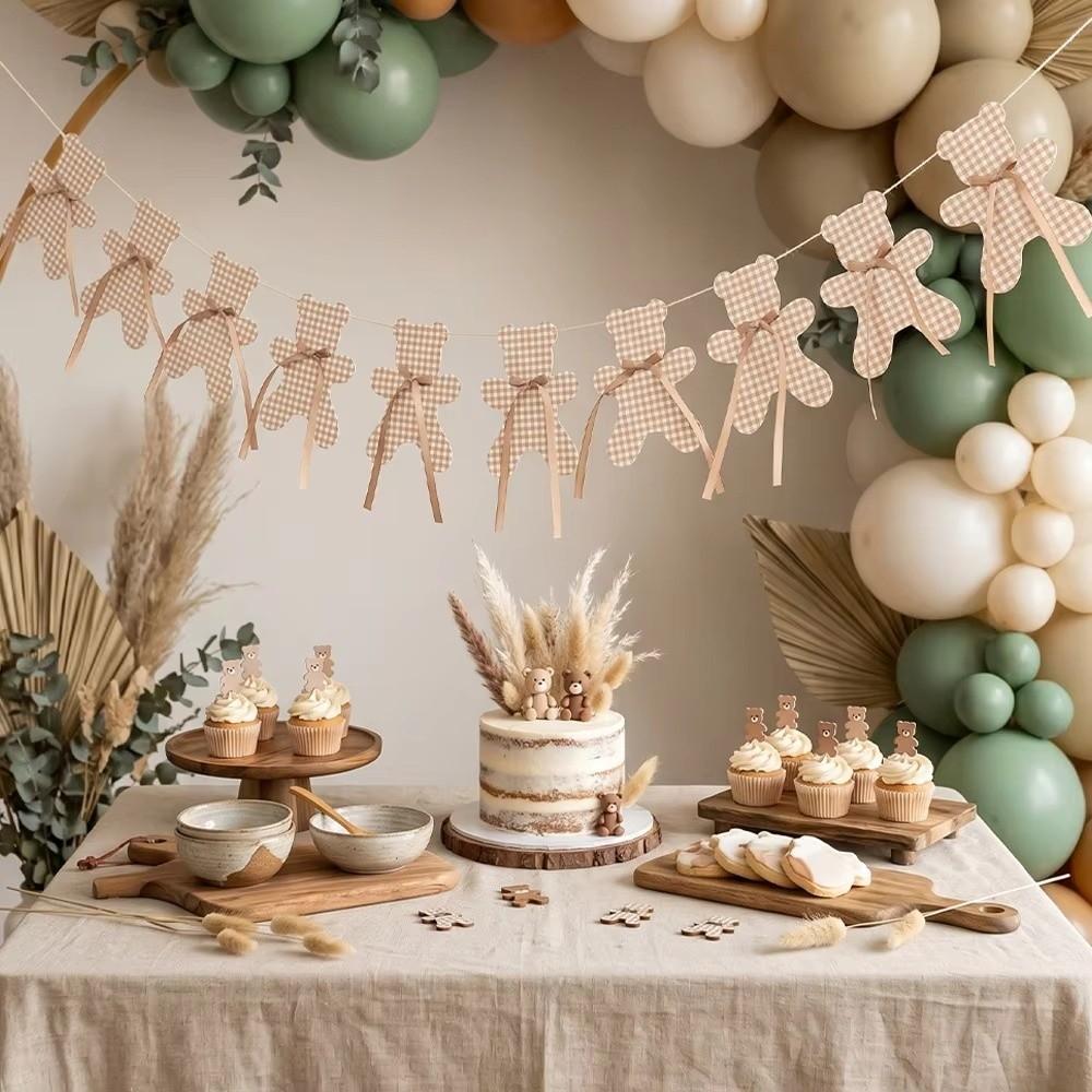Boho Wall Decorations Garland Bear Birthday Supplies  We Can Bearly Wait Party
