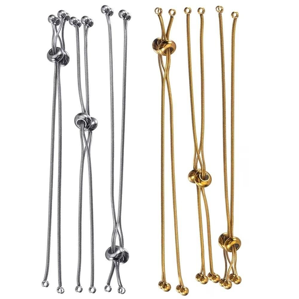 5Pcs Silver Necklace Extender Gold Stainless Steel Chains Necklace Adjustment Accessories