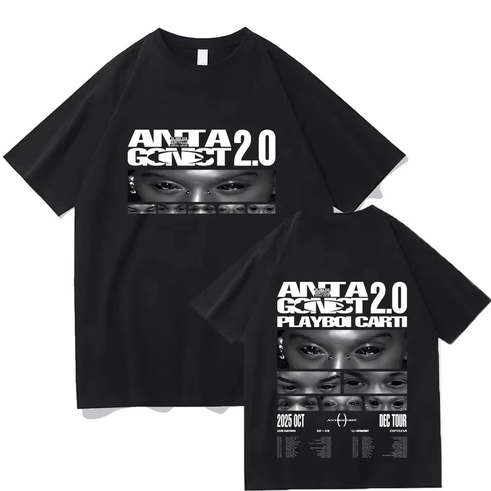 Playboi Carti Antagonist Tour Tshirts for Men Hip Hop 90s Retro Style Couple Cotton Loosefitting Streetwear oversized t shirt