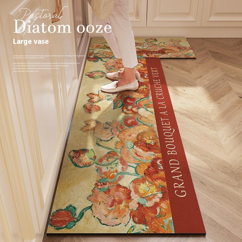 Kitchen Floor Mat Made Of Diatomaceous Earth,  Washable And Absorbent, Water And Oil Repellent Carpet