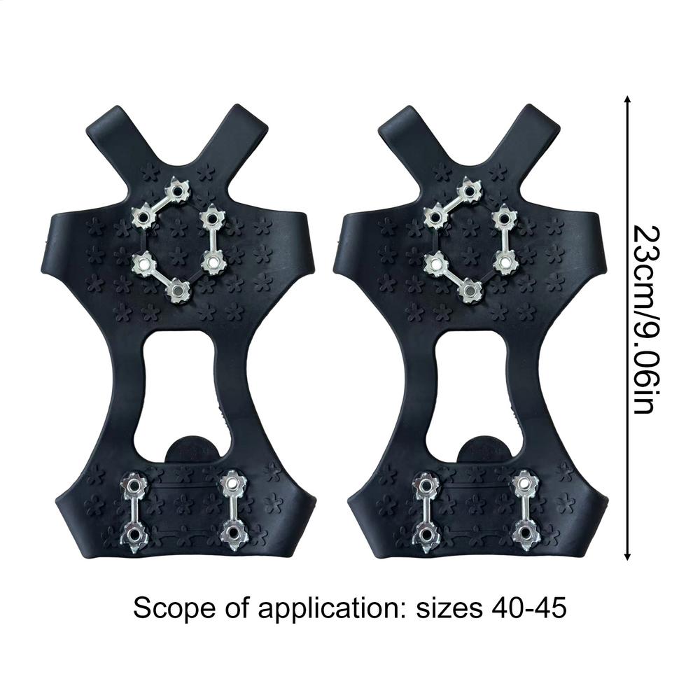 2pcs 10 Steel Studs Climbing Crampons Outdoor Unisex Snow Ice Claw Shoe Cover Anti-Slip Mountaineering Cleats Hiking Shoe Spikes