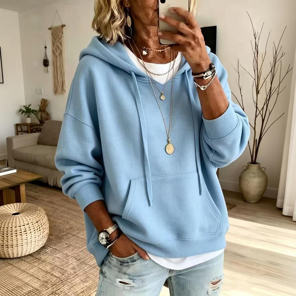 Women's Loose Fit Hoodie with Pockets Casual Long Sleeve Pullover Sweatshirt for Everyday Wear