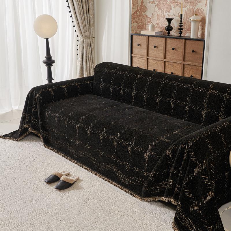

French Chenille Anti-Scratch Retro Sofa Cover - Universal One-Piece Slipcover 90x90cm (Lap Blanket)