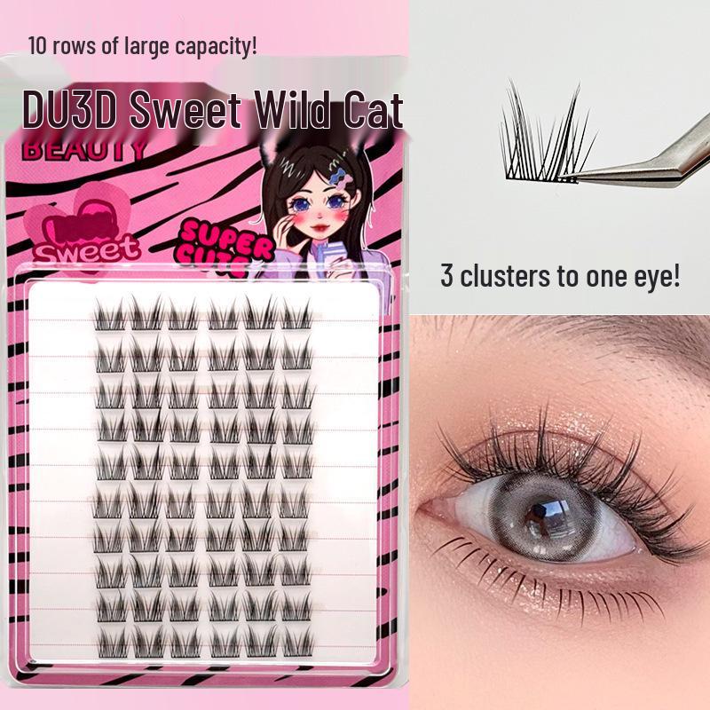 10-Row Autumn Leaf & Sunflower Faux Eyelashes - Flat, Glue-Free