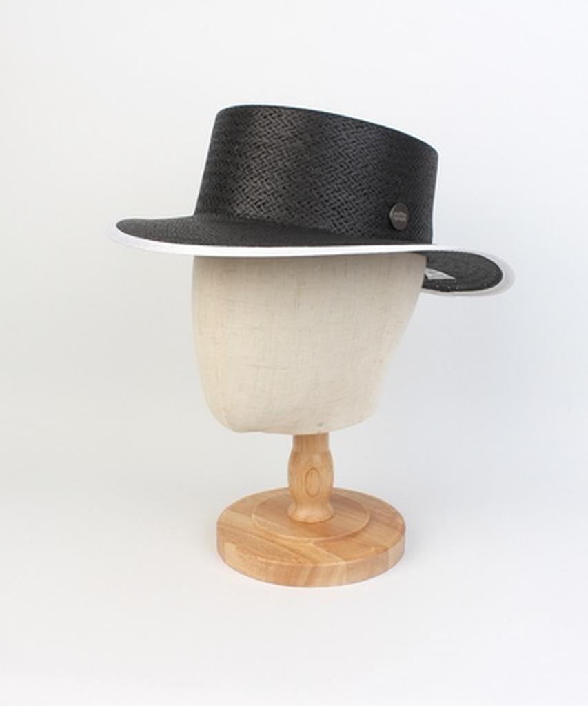 Yunibeosyeolkemiseuteuli Edge Taping Black Simple Panama Hat Panama Hat