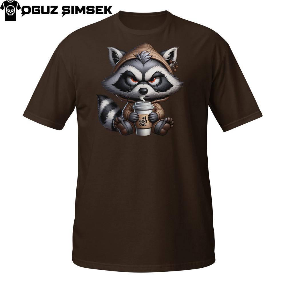 

Grumpy Raccoon Coffee Hoodie T-Shirt | Angry Cute Animal Humor Shirt M