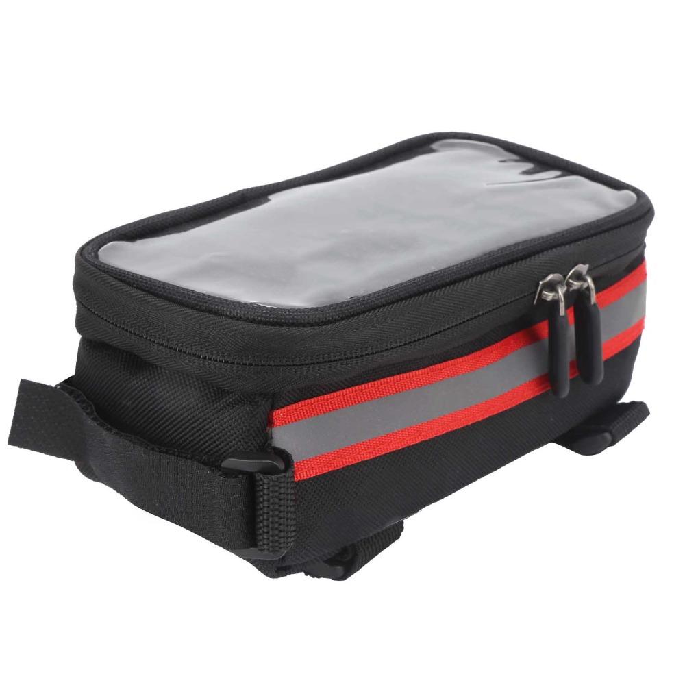 Easy Installation Bicycle Phone Bag Hook and Loop Straps Bike Top Tube Bag  City Bike Use