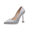 Wedding Shoes Women's New Bridal Shoes Sequined Versatile Dress High Heels Stiletto Low Heels Wedding Shoes Crystal Shoes