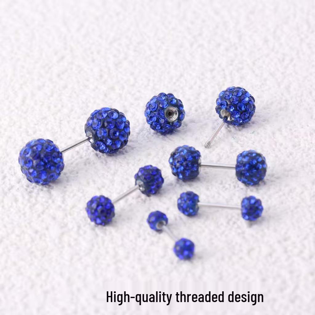 Exquisite Polymer Clay & Titanstahl Kugelstecker Ohrringe 3-8mm - Hochwertiger Ohrschmuck mit Schraubverschluss