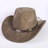 Popular European and American classic suede western cowboy hat men's and women's fashion LO style peach heart cowboy hat