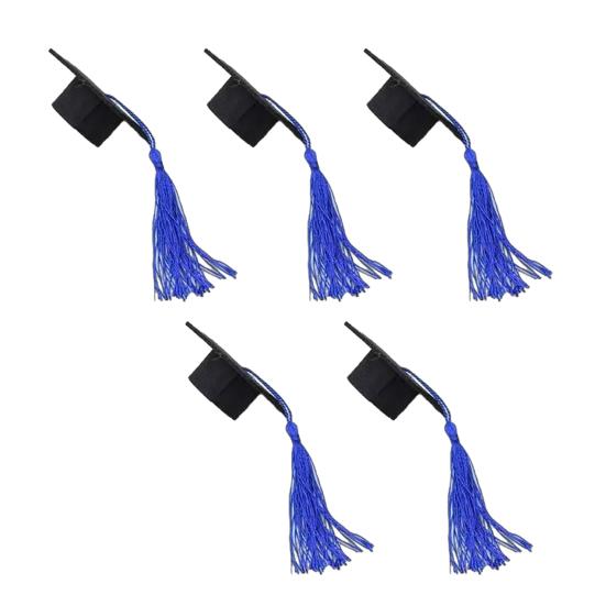 Mini Felt Graduation Cap Tassel Set DIY Party Decor for Bottles Cupcakes Cake Toppers Wine Bottle Accessories for Graduation Ceremony Photo Props
