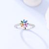 Hot Original 925 Sterling Silver Rings Size 6 7 8 9 for Women Man Sparkling Starry Celtic Knot Rainbow Flower Rings Fine Jewelry