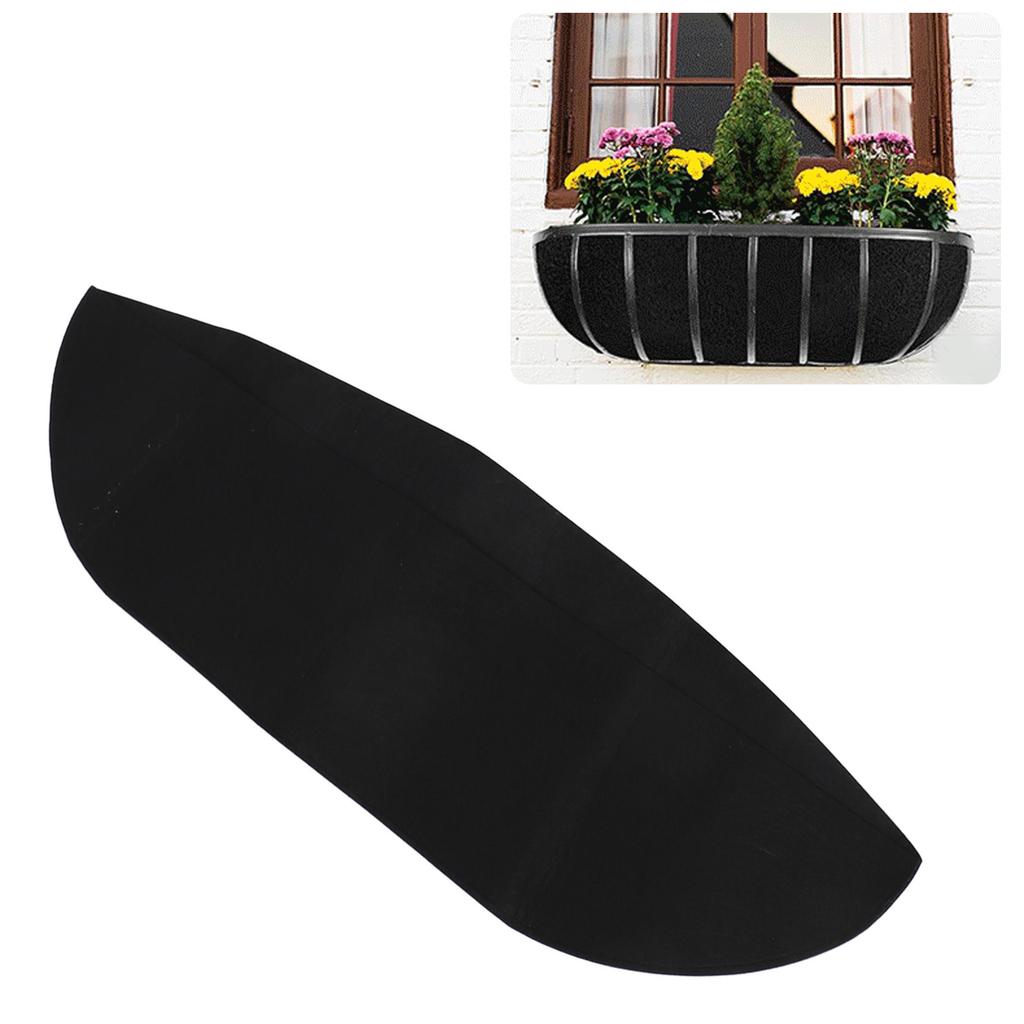3PCS Planter Basket Liner Felt Fabric Window Box Liner Replacement for Hanging Plant Flower Garden Fence Black
