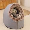 Cozy Enclosed Cat House Round Fluffy Warm Soft Plush Cozy Indoor Nest With Non-Slip Bottom Removable for Small Dogs Cats
