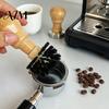 Kitchen Tool for Coffee Lovers Machine Portafilter Basket Cleaning Brush, Soft Bristle with Espresso Brush Wood Handle Corner Barista Essential