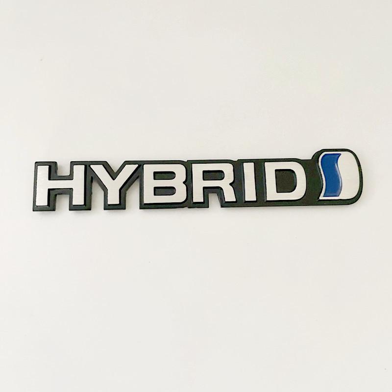3D Metal HYBRID Rear Trunk Side Fender Emblem Badge Sticker Decals For Hybrid Synergy Drive Prius Camry Rav4 Crown Auris