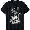 Schwarze Krähe Rabenschädel Wikinger Nordisch Okkult Gotisch Geschenk Unisex T-Shirt