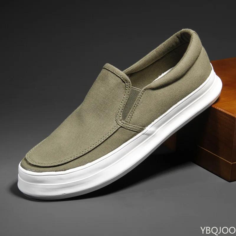 Fashion Men Casual Canvas Shoes Autumn 2025 Breathable Soft Slip-On Espadrilles Men Loafer Sneakers Comfort Low-top Sneakers Footwear