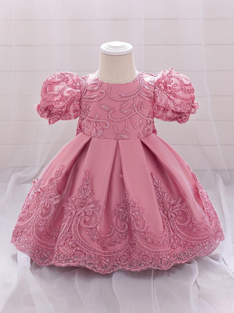 2026 New Girls' Lace Embroidered Princess Ball Gown Wedding Dress for Performances