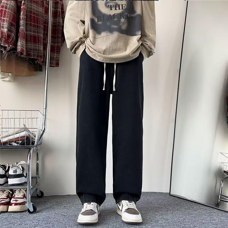 Hong Kong Trendy Men's Autumn New Personalized Letter Jeans Hip Hop Ins Trendy High Street Trendy Ruffian Handsome Trousers