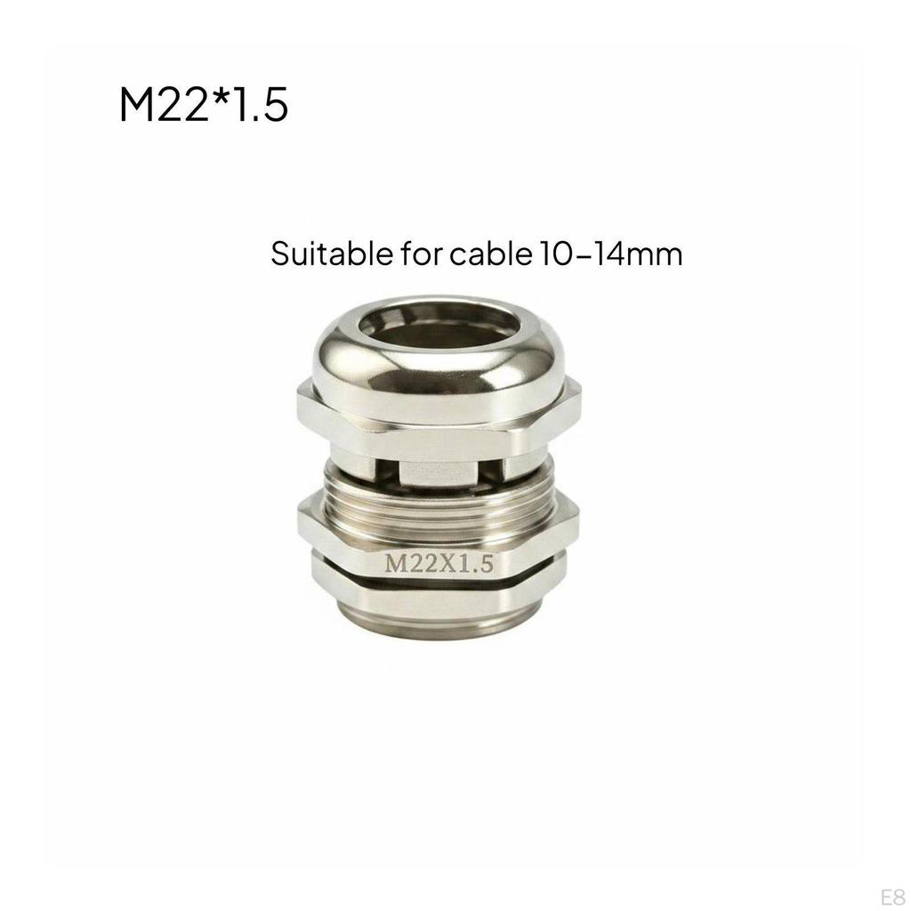 Brass Cord Grip Stainless Steel Strain Relief Wire Seal Fitting for Workbench, Machine