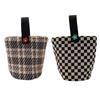 Canvas Plaid Tote Lunch Bag Stripe Top-handle Handbag Reusable Lattice Bucket Bag  Travel