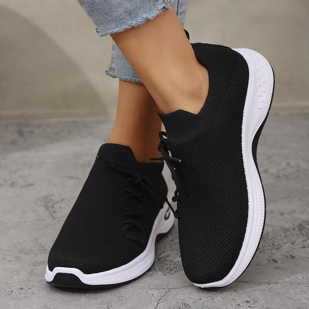 Spring Mesh Breathable Casual Shoes Women Slip On Lightweight Green Sneakers Ladies Lace Up Fashion Comfortable Walking Shoes