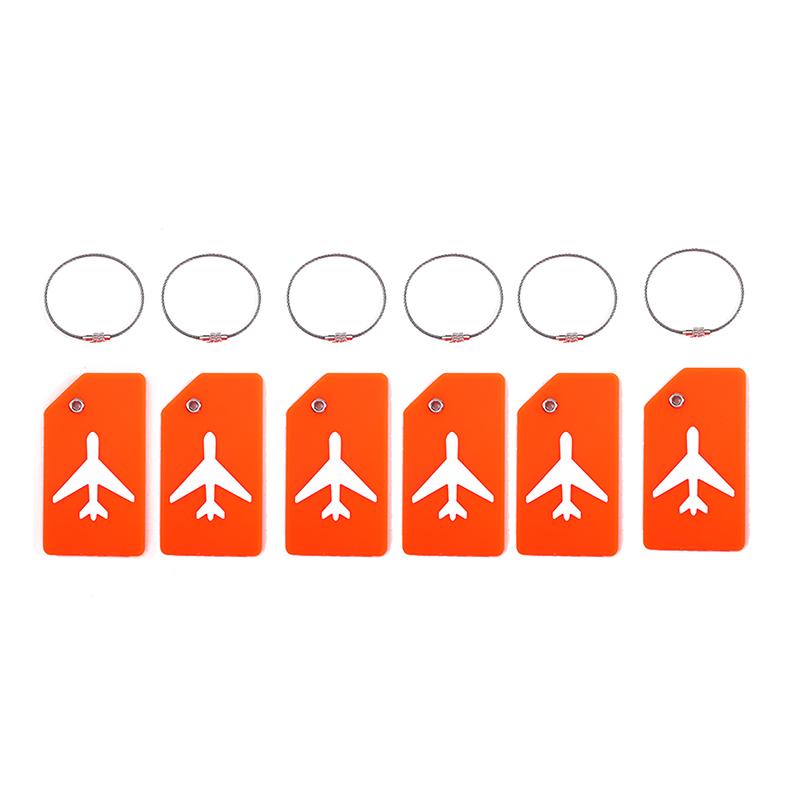 

6Pcs Women Men Travel Accessories Silicon Luggage Tags Suitcase ID Name Address Holder Baggage Tag Unisex Label High Quality помаранчевий