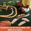 4Pcs Wood Train Track Expansion Packs Rollings Hills Ascending Wooden Train Track Pieces Wooden Train Track Train Bridge Pier Tr