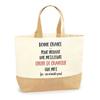 Tote Bag - PLANETEE - Site Manager That Doesn't Exist - Natural Jute - Printed In France - Strong Handles