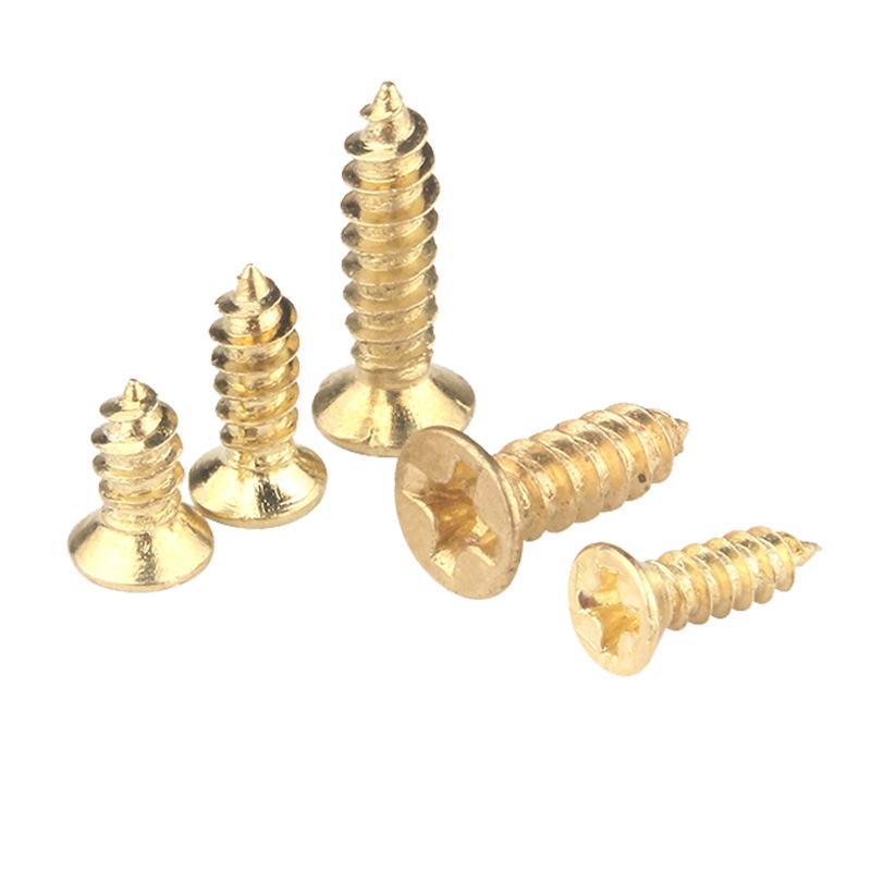 Gold-Plated KA Cross Countersunk Self-Tapping Screws, Copper-Plated Hinges, and Flat-Head Self-Tapping Nails (M2-M4)