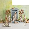 Desk Decor Hand Painted Decor Baby Jesus Manger ,Resin Ornament Nativity Figures Statue Set