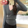 Langsha Women's V-Neck Slim-Fit Long Sleeve Knitted Base Layer
