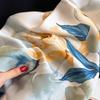 Spring New Printing 90 * 90 Square Scarf Simulation Silk Scarf Satin Flower Headscarf Scarf