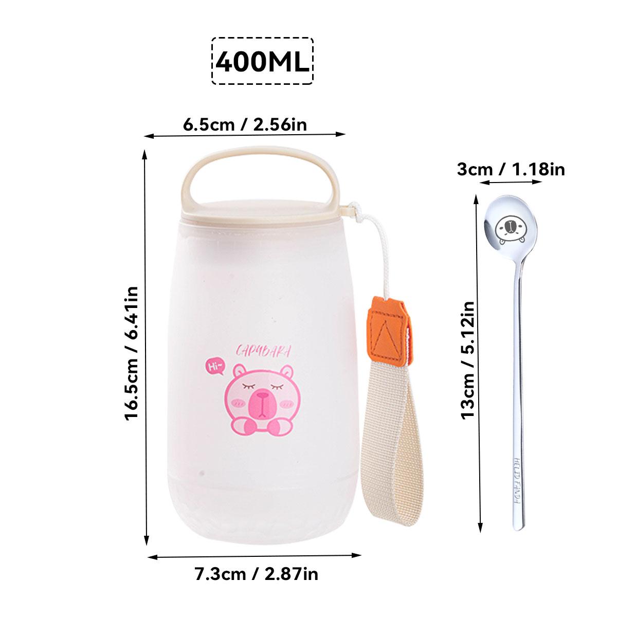 

Симпатичные овсяные чашки для завтрака с ложкой, переносной пластиковый контейнер для еды, многоразовый, герметичный, салатный стаканчик для йогурта, подходит для микроволновой печи