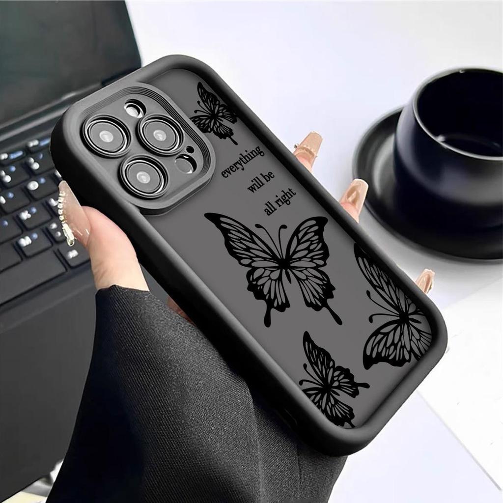 Lucky Butterfly iPhone 15/16/17 Black Groove Sandstone Sky Eye Staircase Case