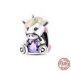 Fit Charms Fororiginal Bracelets Animal Series Flower Rabbit Holding Heart 100%Copper Jewelry Making For Women Gift