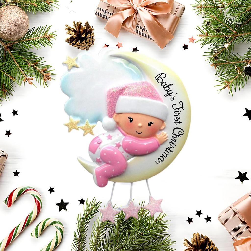 Christmas Tree Ornaments Window Resin Baby's First Christmas Ornament Pendant Hangable Tree Decorations For Indoor Family Window