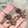 African Amethyst Rough Earring Electroformed Copper Earrings Honey Bee Earring Handmade Jewelry Wedding Gifts Very Pretty Gemstone Earrings
