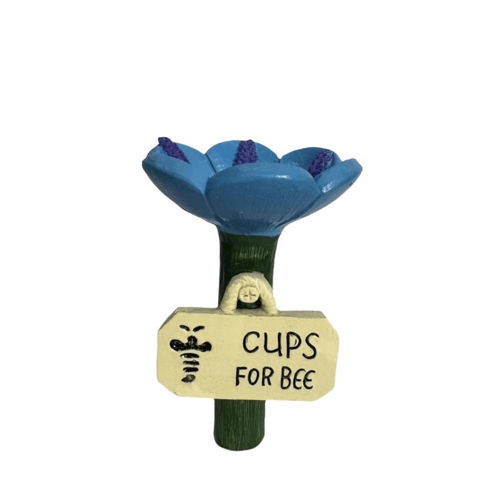 Resin Insect Drinking Cup Flower Shaped Bee Watering Station Bee Butterfly Water Dispenser  Outdoor синий