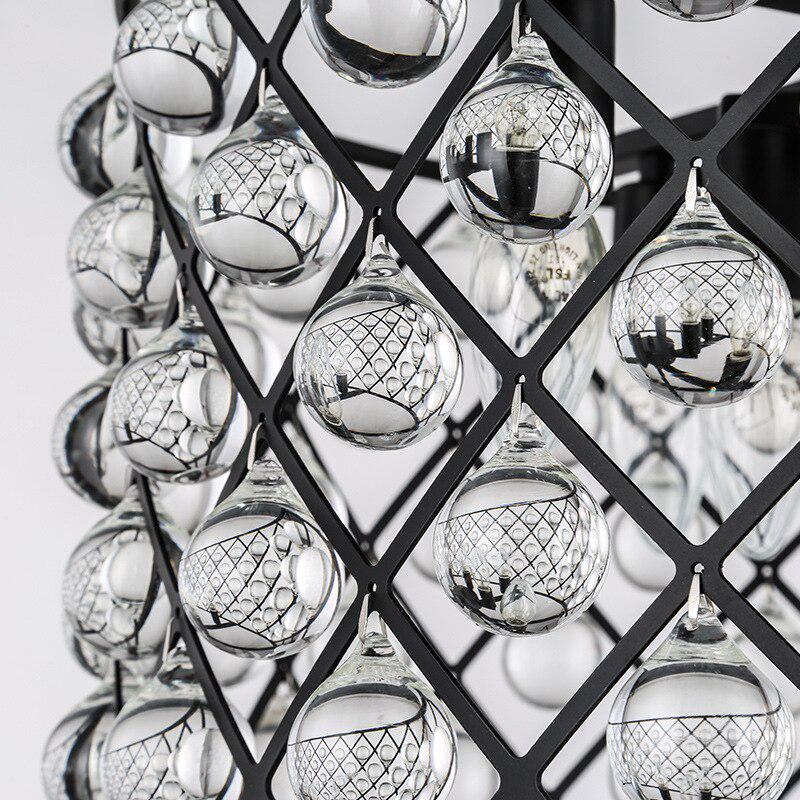 Retro Crystal Drops Chandelier E14 Hanging Lamp Modern Lustres Light for Hallway Kitchen Dining Room