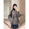 Cappotto Corto in Lana da Donna Petite - Stile Invernale Coreano 2026 con Laccio