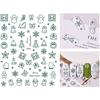 Blue Christmas Nail Art Sticker - Santa Claus, Snowman, Flake, Tinker Bell